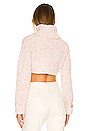 view 3 of 5 Topo Speckled Cropped Turtleneck in Ivory Confetti