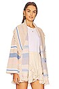 view 3 of 5 Atlas Blanket Stripe Fringe Cardigan in Nude & Blue Multi