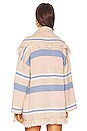 view 4 of 5 Atlas Blanket Stripe Fringe Cardigan in Nude & Blue Multi