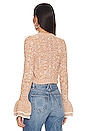 view 3 of 4 Starlene Ruffle Cardigan in Tan