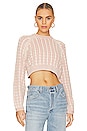 view 1 of 4 Laney Cropped Pullover in White & Light Pink