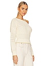 view 2 of 5 Razon Off Shoulder Pointelle Sweater in Ivory