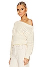 view 3 of 5 Razon Off Shoulder Pointelle Sweater in Ivory