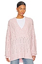 view 1 of 4 Friso Oversized Cable V Neck in Light Pink