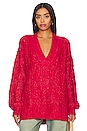 view 1 of 4 Friso Oversized Cable V Neck in Red
