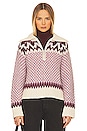 view 1 of 4 Elandra Fairisle Sweater in Pink & Burgundy