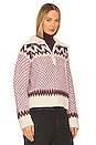 view 2 of 4 Elandra Fairisle Sweater in Pink & Burgundy