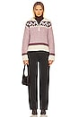 view 4 of 4 Elandra Fairisle Sweater in Pink & Burgundy