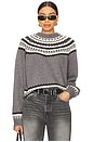 view 1 of 4 Kiva Fairisle Sweater in Grey Multi