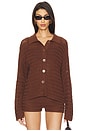 view 2 of 5 Fabiana Button Down Sweater in Chocolate