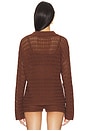 view 4 of 5 Fabiana Button Down Sweater in Chocolate
