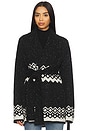 view 1 of 5 Adley Fairisle Cardigan in Black & White