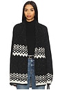 view 2 of 5 Adley Fairisle Cardigan in Black & White
