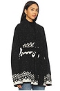view 3 of 5 Adley Fairisle Cardigan in Black & White