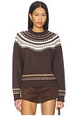 view 1 of 4 Kiva Fairisle Sweater in Brown Multi