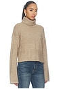 view 2 of 4 Viktoria Funnel Neck Pullover in Taupe