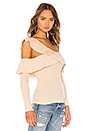 view 2 of 4 Ruffle Cut Out Sweater in Nude