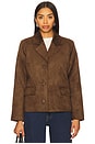 view 2 of 5 Evi Faux Suede Jacket in Dark Brown