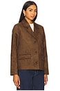 view 3 of 5 Evi Faux Suede Jacket in Dark Brown