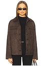 view 1 of 5 Irene Faux Suede Jacket in Espresso Brown
