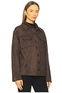 view 3 of 5 Irene Faux Suede Jacket in Espresso Brown