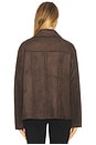 view 4 of 5 Irene Faux Suede Jacket in Espresso Brown