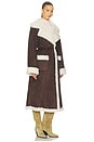 view 3 of 4 MANTEAU LYDIA in Dark Brown & Cream