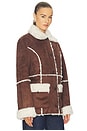 view 3 of 5 CHAQUETA LAURA in Chocolate Brown & Cream