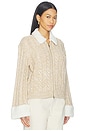 view 2 of 4 Ayedan Zip Up Knit Jacket in Light Tan