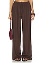 view 1 of 6 Kai Linen Pant in Chocolate Brown