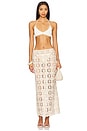 view 5 of 6 Tahlia Maxi Skirt in White & Beige