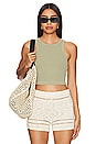 view 1 of 4 Green The Gigi Crop Tank in Herb Green