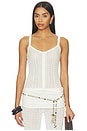 view 1 of 5 Erin Pointelle Knit Tank in Ivory