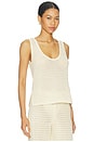 view 2 of 4 Rennata Open Stitch Tank in Ivory