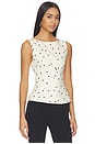 view 2 of 4 Adalyn Vest Top in Ivory & Black Polka Dot