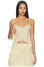 view 1 of 4 Cecilia Top in Pale Yellow Floral