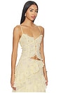 view 2 of 4 Cecilia Top in Pale Yellow Floral