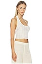 view 2 of 5 Ellana Pointelle Halter Top in Ivory