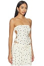 view 2 of 4 Addy Top in Ivory & Black Polka Dot