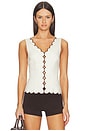 view 1 of 4 Samara Top in Ivory & Dark Brown