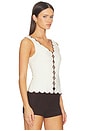 view 2 of 4 Samara Top in Ivory & Dark Brown