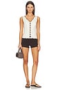 view 4 of 4 Samara Top in Ivory & Dark Brown