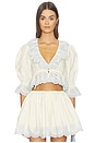 view 1 of 4 Anya Blouse in Ivory & Blue