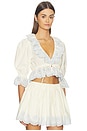 view 2 of 4 Anya Blouse in Ivory & Blue