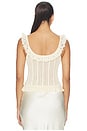 view 3 of 4 Leyla Pointelle Ruffle Top in Cream