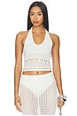 view 1 of 5 Sellia Pointelle Halter Top in Ivory
