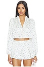 view 1 of 5 Top Dallen in Ivory & Blue Floral