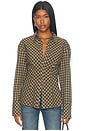 view 1 of 7 Evelynn Top in Brown Gingham
