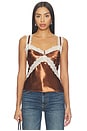 view 1 of 5 Jackie Top in Brown & Ivory