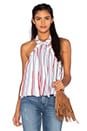 view 2 of 4 Cory Halter Top in Blue & Red Stripe